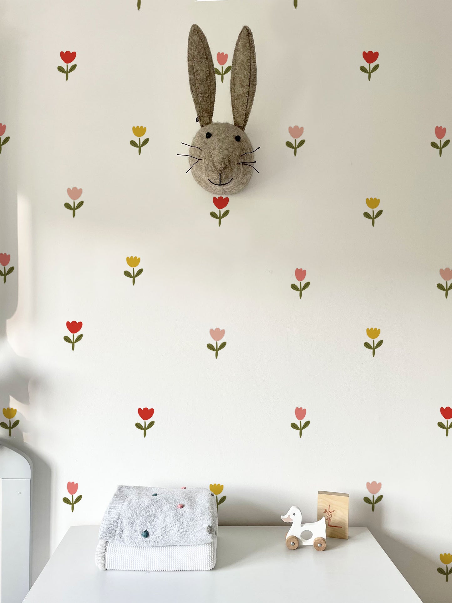 Tulip Flower Wall Stickers | Eco-Friendly, Removable, Reusable, Fabric Wall Stickers